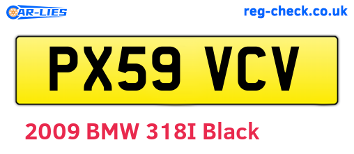 PX59VCV are the vehicle registration plates.