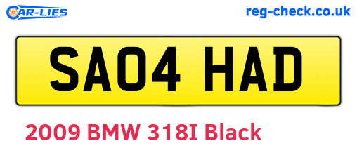 SA04HAD are the vehicle registration plates.
