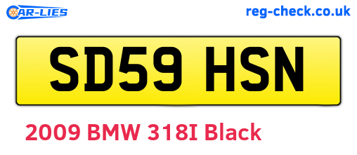 SD59HSN are the vehicle registration plates.