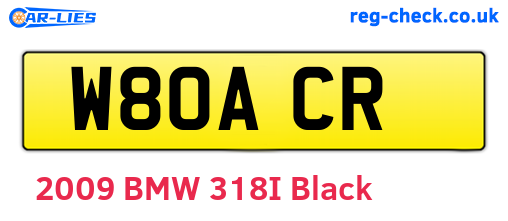 W80ACR are the vehicle registration plates.
