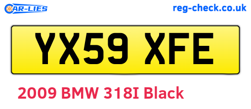 YX59XFE are the vehicle registration plates.