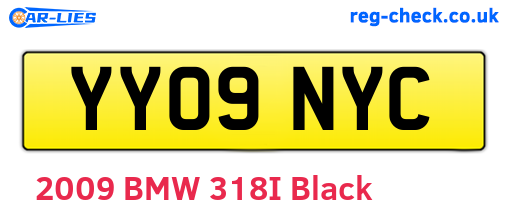 YY09NYC are the vehicle registration plates.