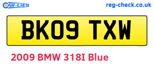 BK09TXW are the vehicle registration plates.