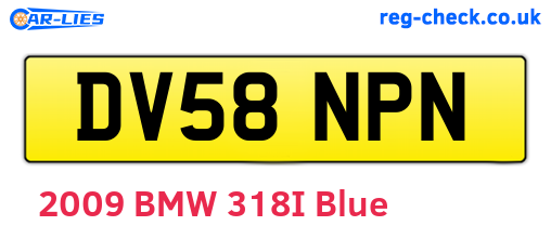 DV58NPN are the vehicle registration plates.
