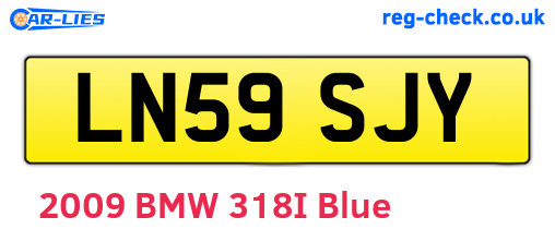LN59SJY are the vehicle registration plates.