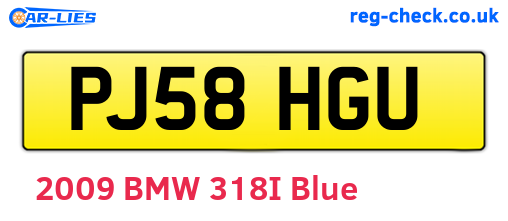 PJ58HGU are the vehicle registration plates.