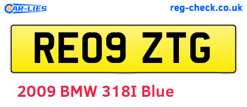 RE09ZTG are the vehicle registration plates.