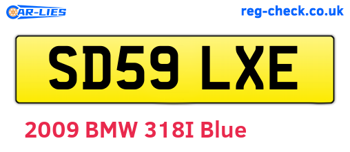 SD59LXE are the vehicle registration plates.