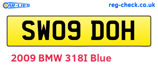 SW09DOH are the vehicle registration plates.