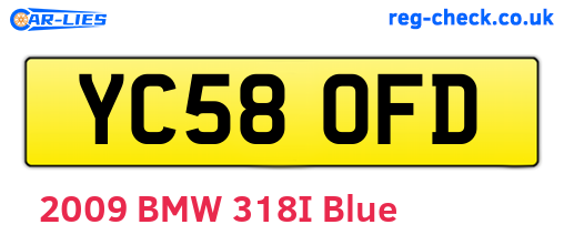 YC58OFD are the vehicle registration plates.