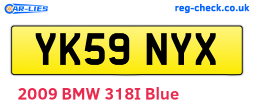 YK59NYX are the vehicle registration plates.