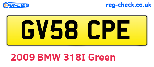 GV58CPE are the vehicle registration plates.