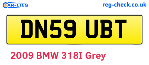 DN59UBT are the vehicle registration plates.