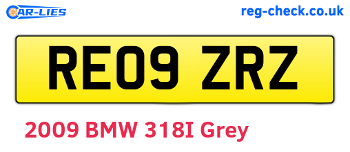 RE09ZRZ are the vehicle registration plates.