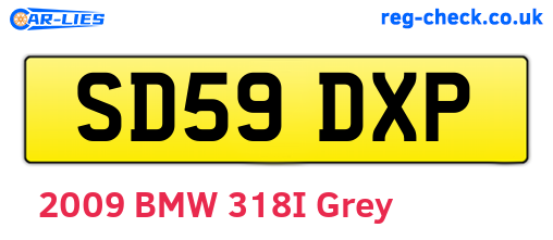 SD59DXP are the vehicle registration plates.