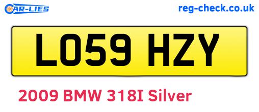 LO59HZY are the vehicle registration plates.