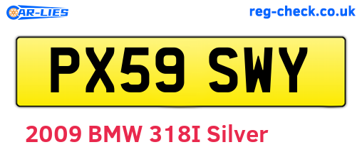 PX59SWY are the vehicle registration plates.