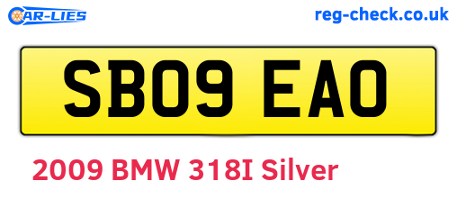 SB09EAO are the vehicle registration plates.