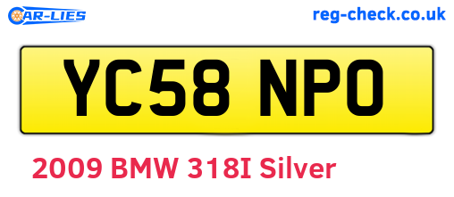 YC58NPO are the vehicle registration plates.
