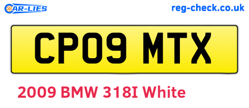 CP09MTX are the vehicle registration plates.