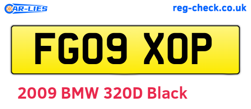 FG09XOP are the vehicle registration plates.