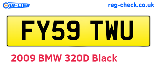 FY59TWU are the vehicle registration plates.