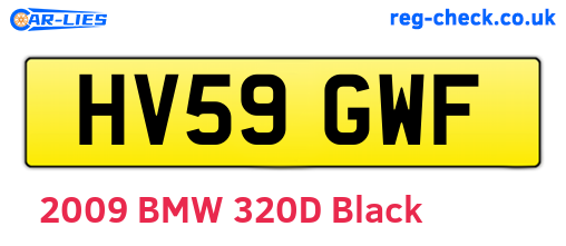 HV59GWF are the vehicle registration plates.