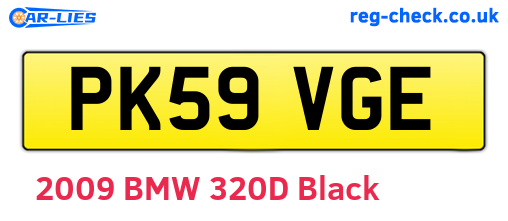 PK59VGE are the vehicle registration plates.