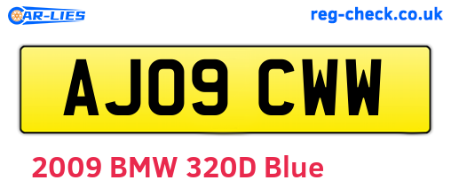 AJ09CWW are the vehicle registration plates.