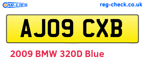 AJ09CXB are the vehicle registration plates.