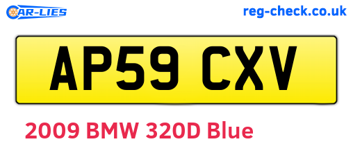 AP59CXV are the vehicle registration plates.