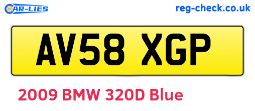 AV58XGP are the vehicle registration plates.
