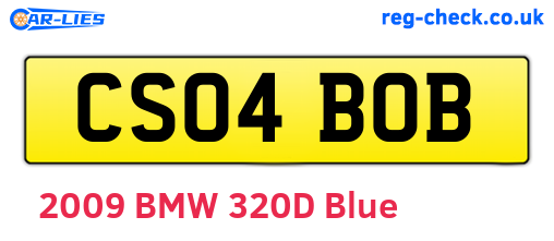 CS04BOB are the vehicle registration plates.