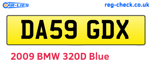 DA59GDX are the vehicle registration plates.
