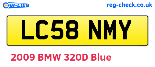 LC58NMY are the vehicle registration plates.