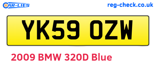 YK59OZW are the vehicle registration plates.