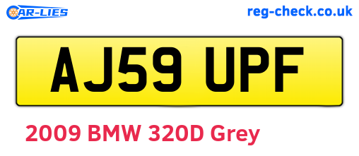 AJ59UPF are the vehicle registration plates.