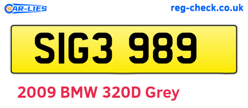 SIG3989 are the vehicle registration plates.