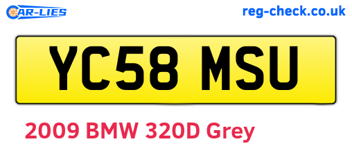 YC58MSU are the vehicle registration plates.