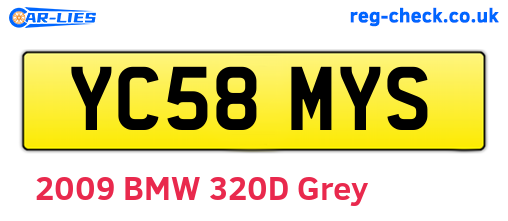 YC58MYS are the vehicle registration plates.