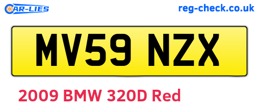 MV59NZX are the vehicle registration plates.