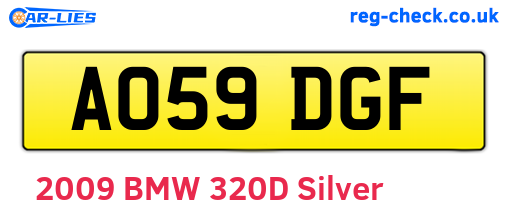 AO59DGF are the vehicle registration plates.