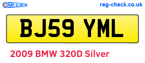 BJ59YML are the vehicle registration plates.