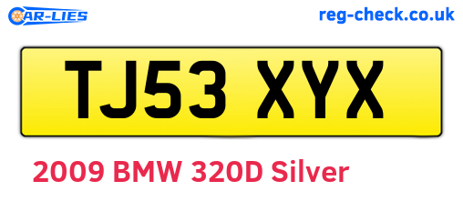 TJ53XYX are the vehicle registration plates.