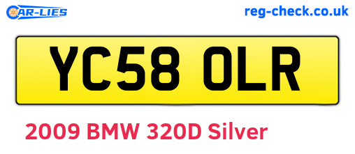 YC58OLR are the vehicle registration plates.
