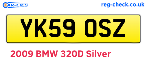 YK59OSZ are the vehicle registration plates.