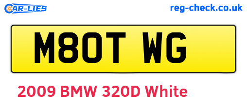 M80TWG are the vehicle registration plates.