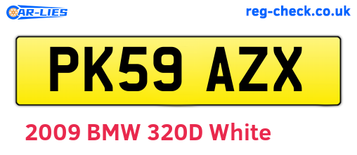 PK59AZX are the vehicle registration plates.