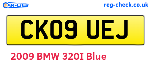 CK09UEJ are the vehicle registration plates.