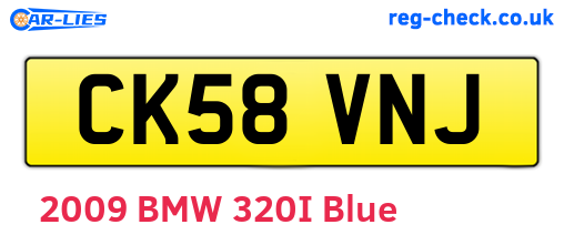 CK58VNJ are the vehicle registration plates.